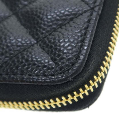 Chanel Caviar Quilted Round Zip Wallet