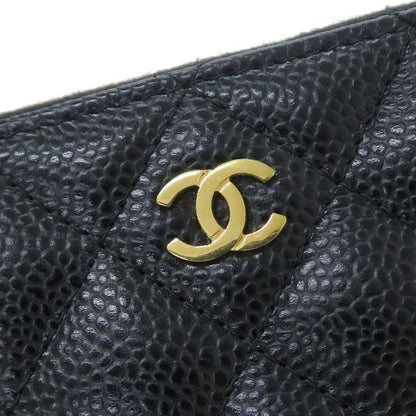 Chanel Caviar Quilted Round Zip Wallet