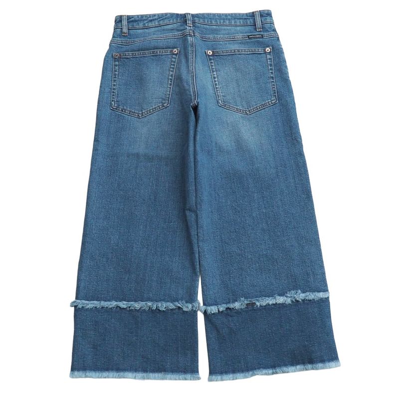 Dolce & Gabbana Denim Pants 40 Wide Cropped Flower