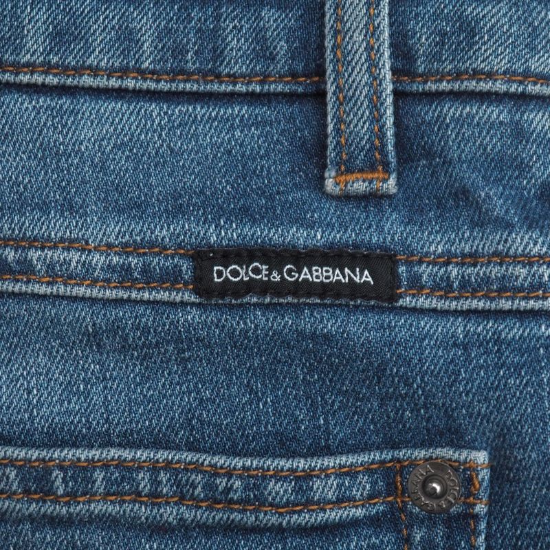Dolce & Gabbana Denim Pants 40 Wide Cropped Flower