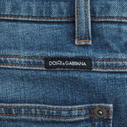 Dolce & Gabbana Denim Pants 40 Wide Cropped Flower