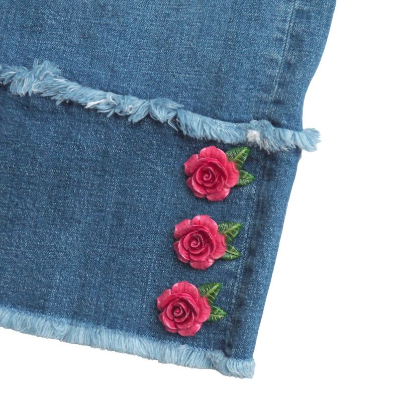 Dolce & Gabbana Denim Pants 40 Wide Cropped Flower