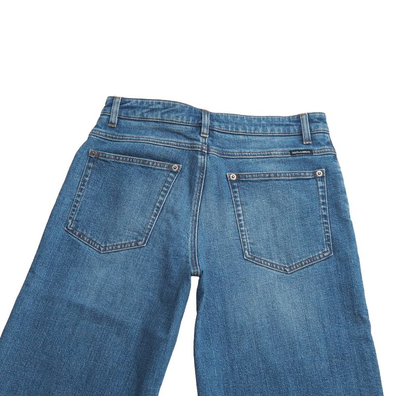 Dolce & Gabbana Denim Pants 40 Wide Cropped Flower