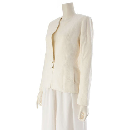 Chanel Cotton Wool Chain Coco Button Collarless Jacket