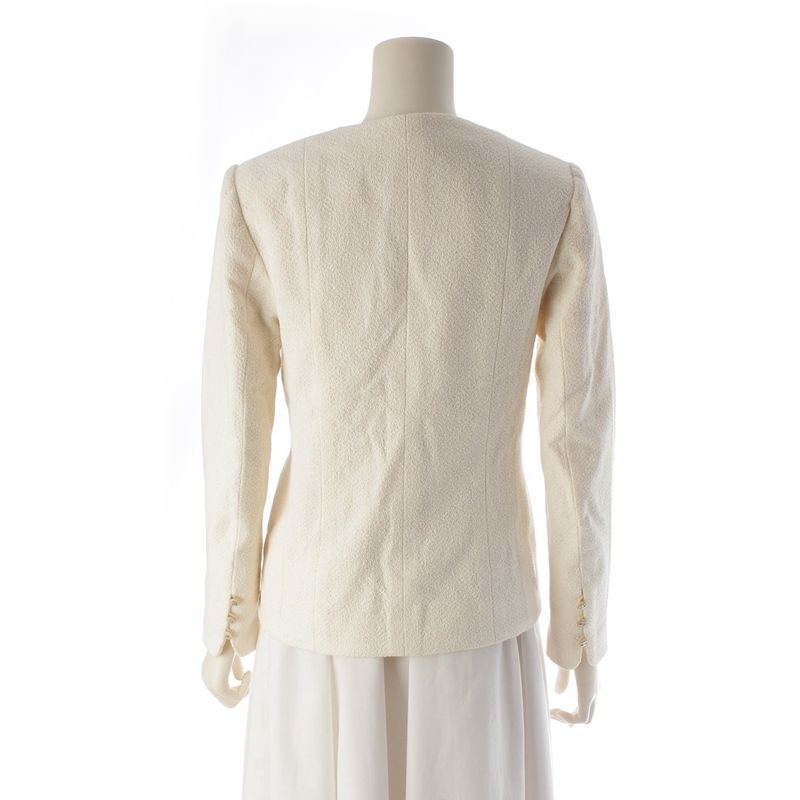 Chanel Cotton Wool Chain Coco Button Collarless Jacket