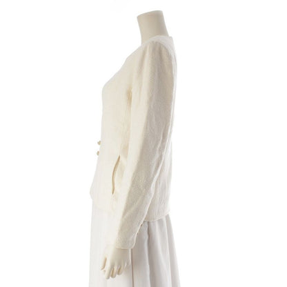 Chanel Cotton Wool Chain Coco Button Collarless Jacket
