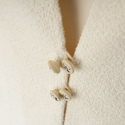 Chanel Cotton Wool Chain Coco Button Collarless Jacket