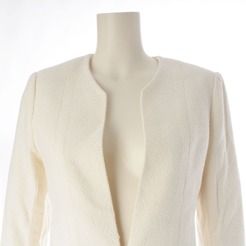 Chanel Cotton Wool Chain Coco Button Collarless Jacket