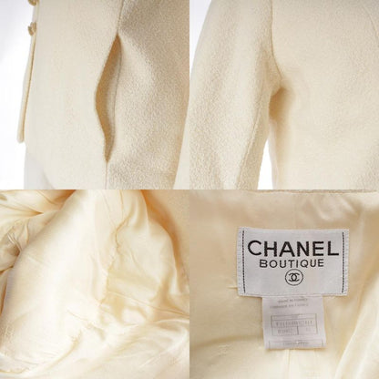 Chanel Cotton Wool Chain Coco Button Collarless Jacket
