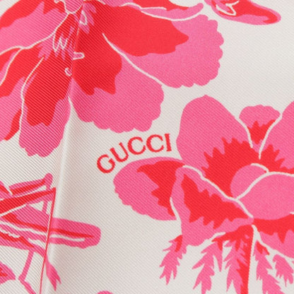 Gucci Silk GG Flora Scarf Pink
