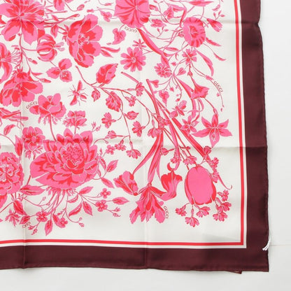 Gucci Silk GG Flora Scarf Pink