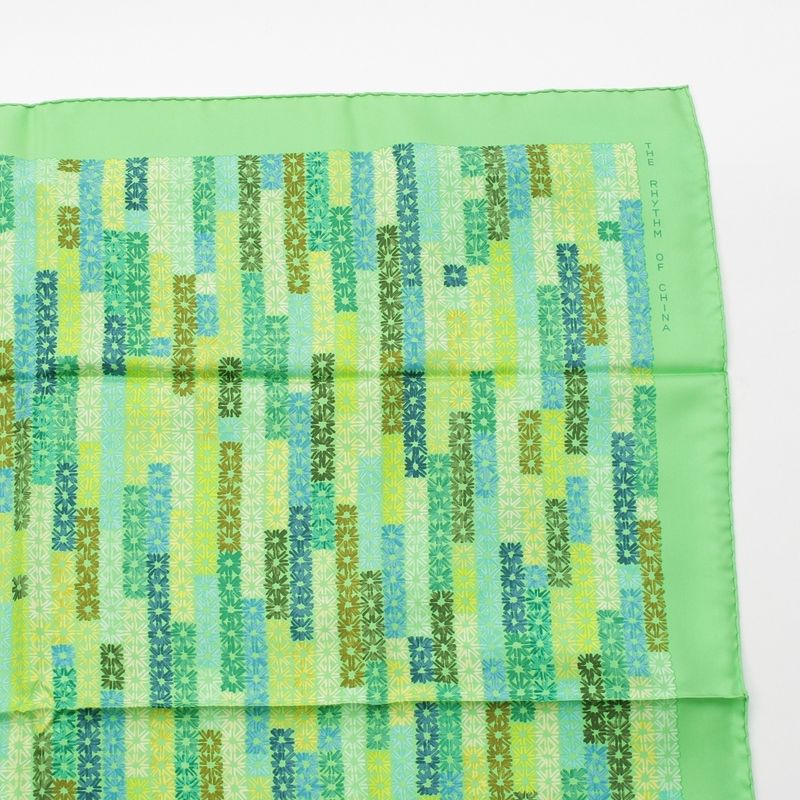 Hermes Silk Carre 90 the Rhythm of China Scarf Green