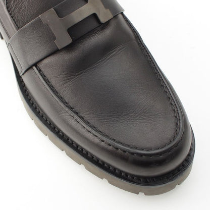 Hermes Gregoire Leather Loafers Black 39