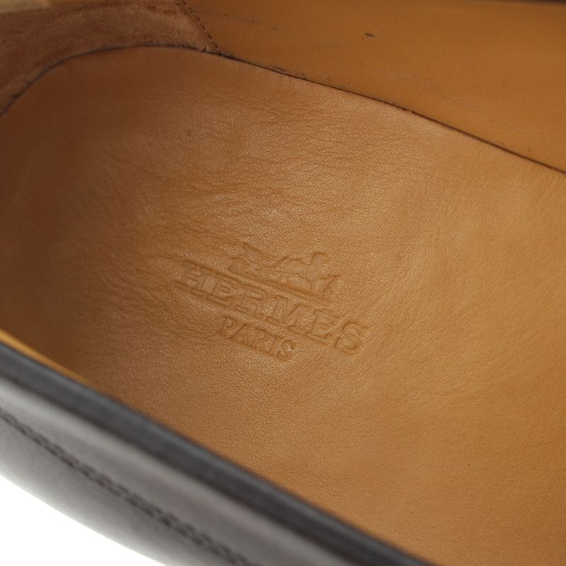 Hermes Gregoire Leather Loafers Black 39