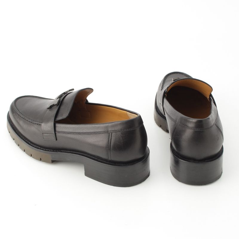 Hermes Gregoire Leather Loafers Black 39
