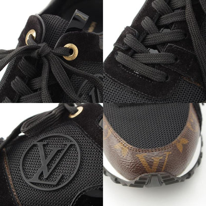 Louis Vuitton Monogram Run Away Sneakers Shoes Black Brown 38 X