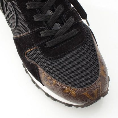 Louis Vuitton Monogram Run Away Sneakers Shoes Black Brown 38 X