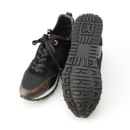 Louis Vuitton Monogram Run Away Sneakers Shoes Black Brown 38 X