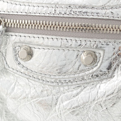 Balenciaga Leather le City Mini 2-Way Shoulder Handbag Silver