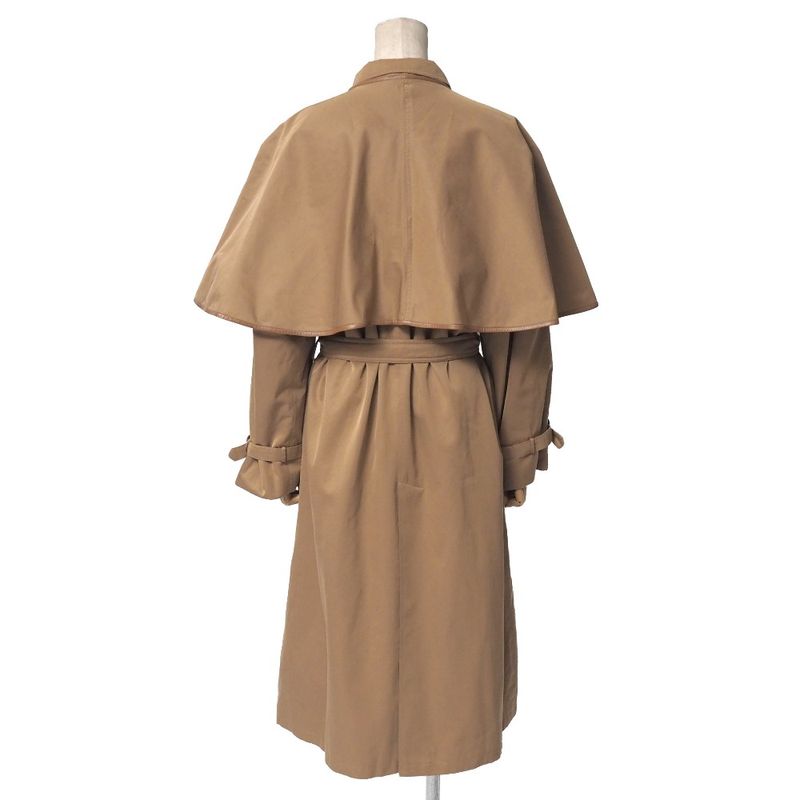 Gucci Vintage Trench Coat 42 Belted Long Leather