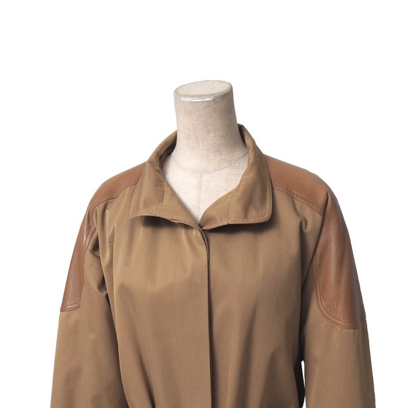 Gucci Vintage Trench Coat 42 Belted Long Leather