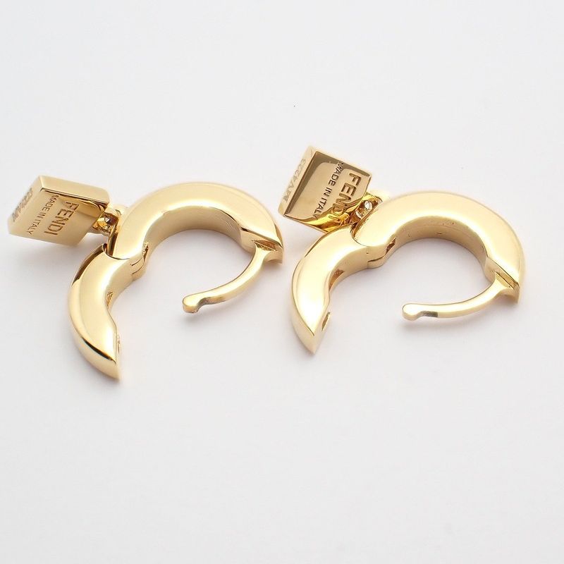 Fendi Forever Hoop Earrings Gold