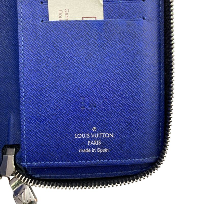 Louis Vuitton Zippy Wallet Vertical Taigarama Leather Blue