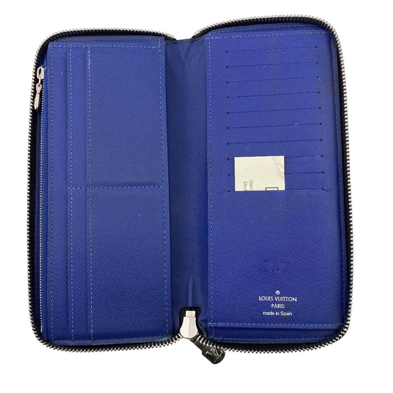 Louis Vuitton Zippy Wallet Vertical Taigarama Leather Blue