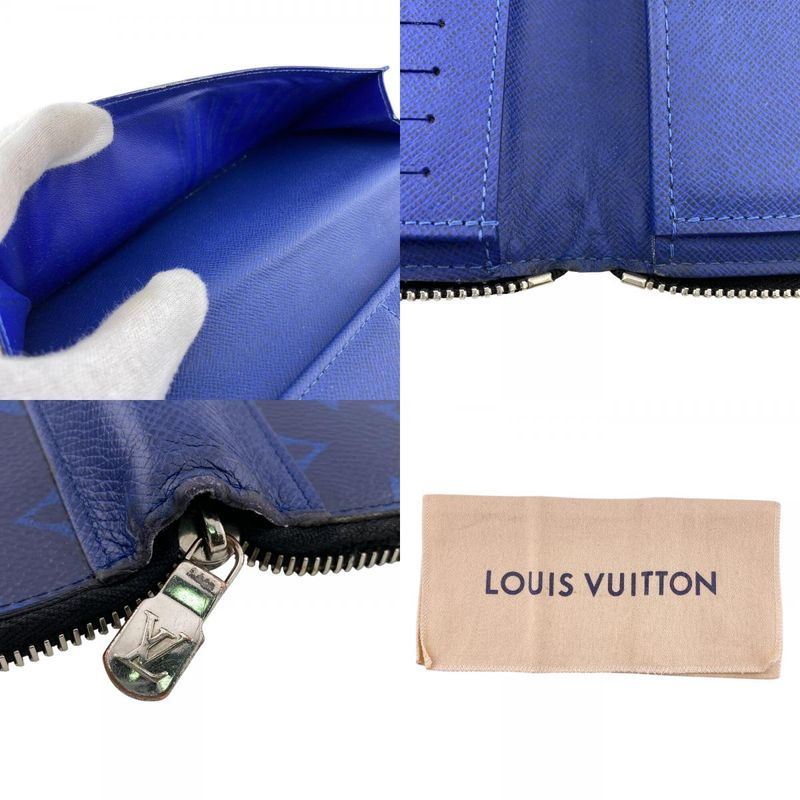 Louis Vuitton Zippy Wallet Vertical Taigarama Leather Blue