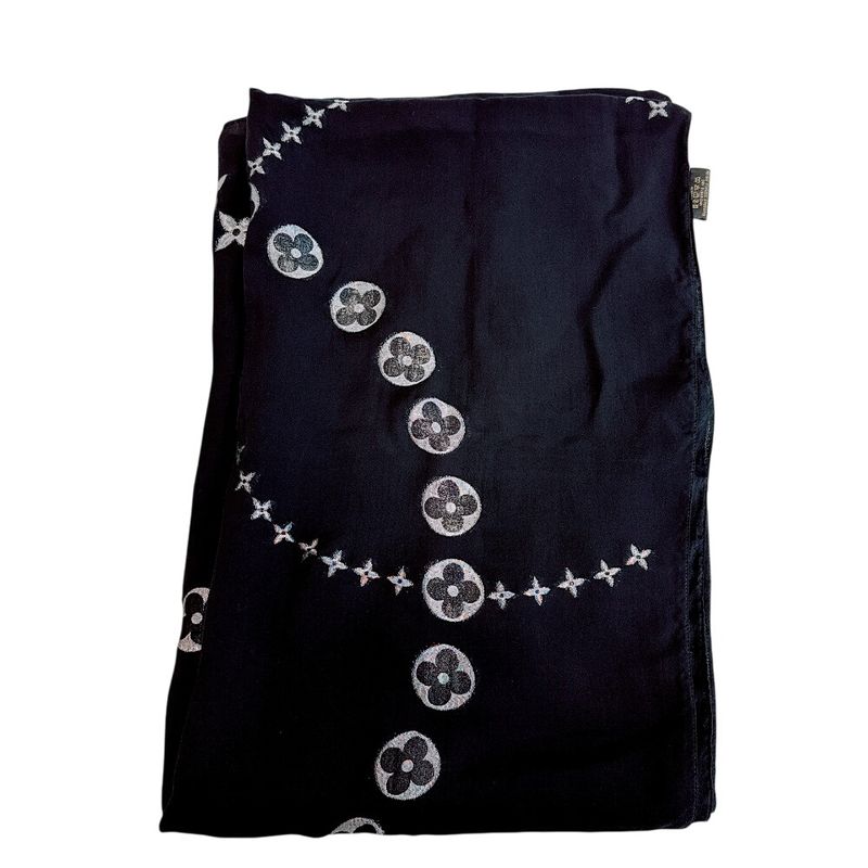 Louis Vuitton Etole Monte Carlo Cashmere Shawl Black
