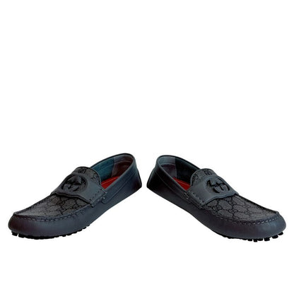 Gucci Deck Shoes Business Interlocking GG Supreme Canvas Gray