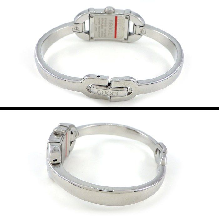 Gucci Watch Bangle Horsebit Gray Dial SS Quartz Analog Movement