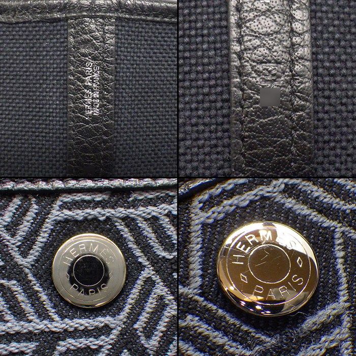 Hermes Tote Garden Party PM Navy Towarso Ash Buffalo Skipper