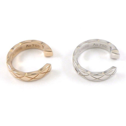 Chanel Coco Crush Hoop 5 Points Diamond 18K White Gold Pouch