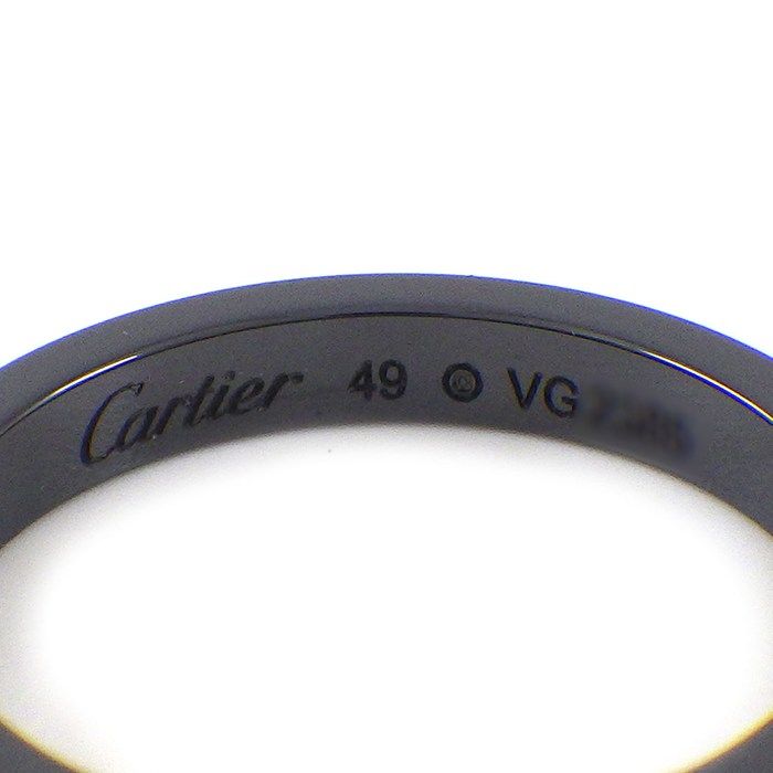 Cartier Ring Love Sleeve Diamond Black Ceramic 18K White Gold 49