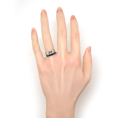Cartier Ring Love Sleeve Diamond Black Ceramic 18K White Gold 49
