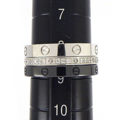 Cartier Ring Love Sleeve Diamond Black Ceramic 18K White Gold 49