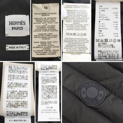 Hermes Logo Quilted Down Vest Listed 40 Black