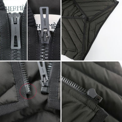 Hermes Logo Quilted Down Vest Listed 40 Black