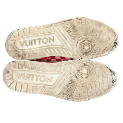 Louis Vuitton LV Trainer Damier Check Cles the Sneakers 7.5 White Red