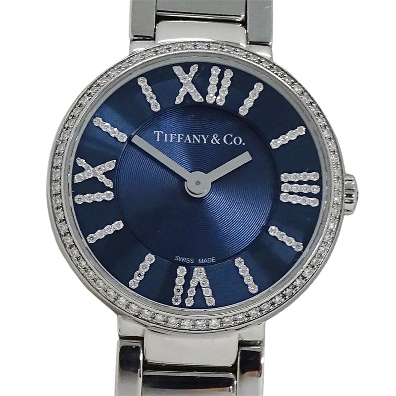 Tiffany & Co Watch Atlas Diamond Quartz Navy Dial