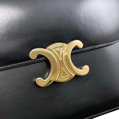 Celine Shoulder Bag Carre Calfskin Triomphe Chain
