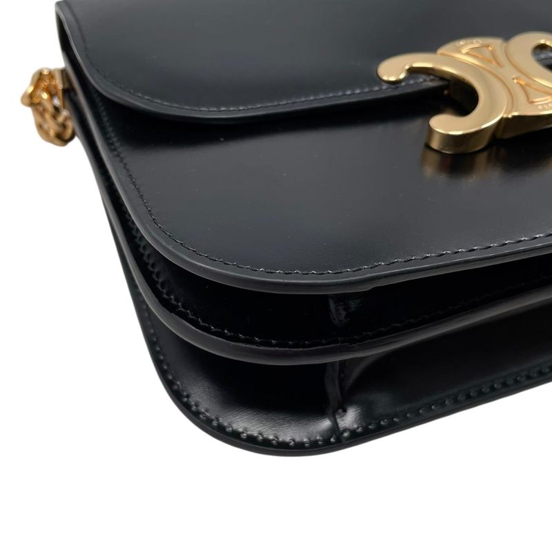 Celine Shoulder Bag Carre Calfskin Triomphe Chain