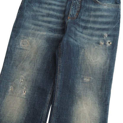 Dolce & Gabbana Denim Pants 40 Sequin Stretch Faux Damage