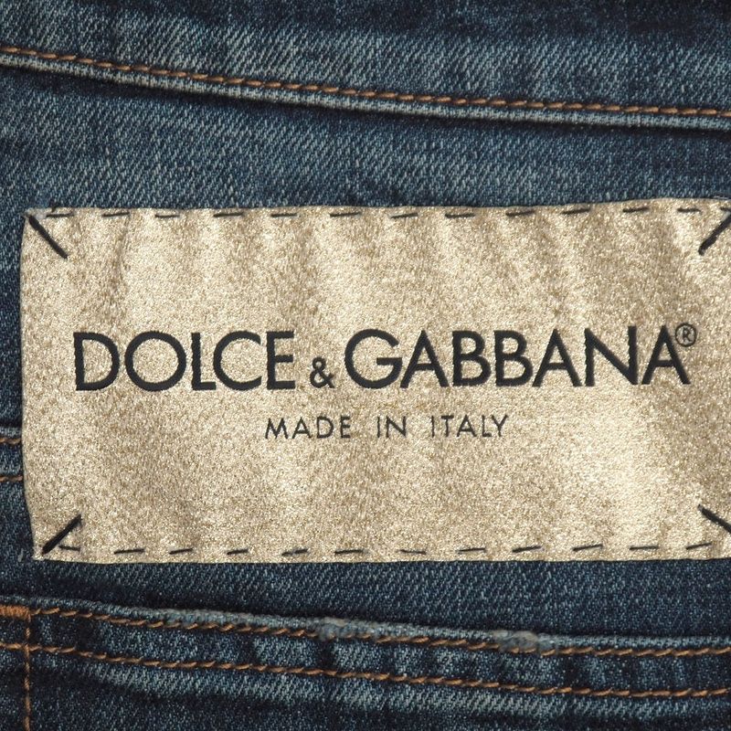 Dolce & Gabbana Denim Pants 40 Sequin Stretch Faux Damage