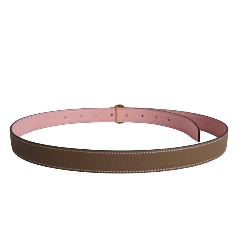 Hermes Belt Leather Medle Buckle Greige Pink