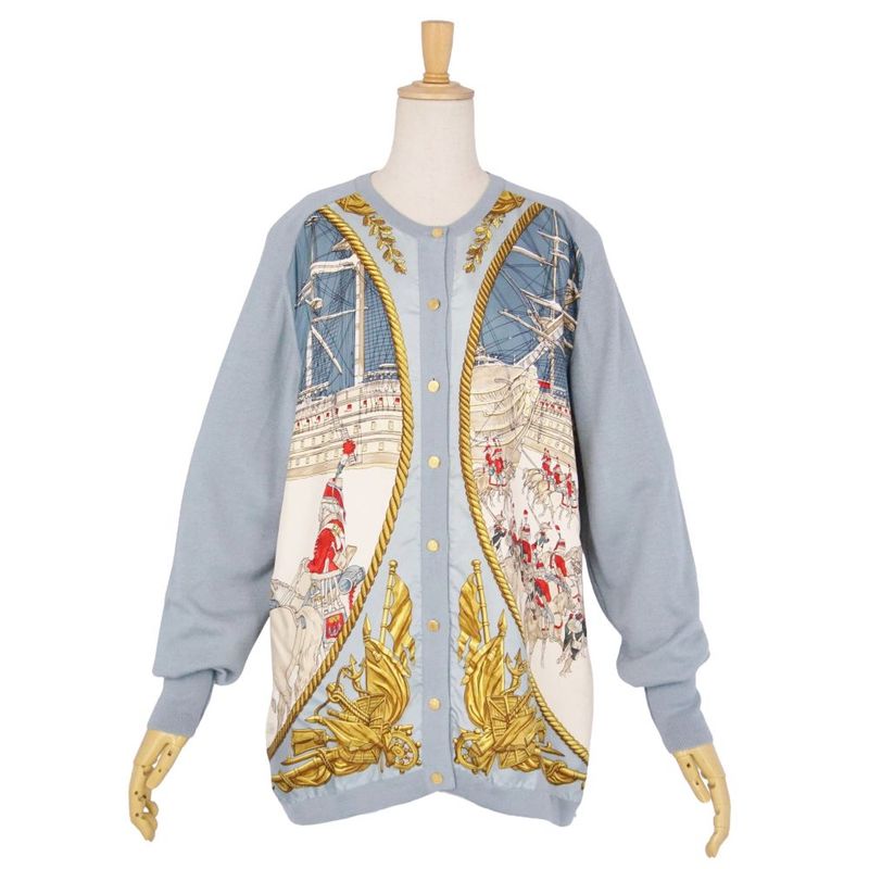 Hermes Vintage Cardigan Marine Cav