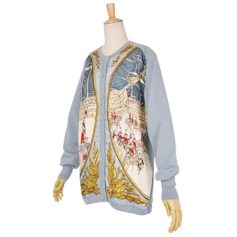 Hermes Vintage Cardigan Marine Cav