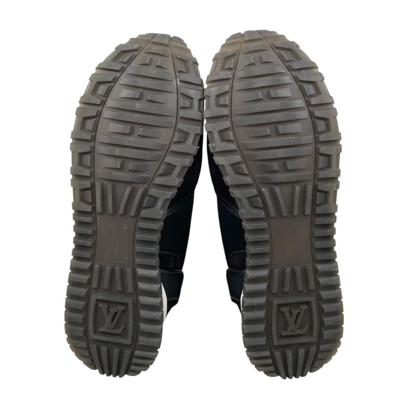 Louis Vuitton Sneakers Run Away 36.5 LV Circle Logo Suede Mesh Black