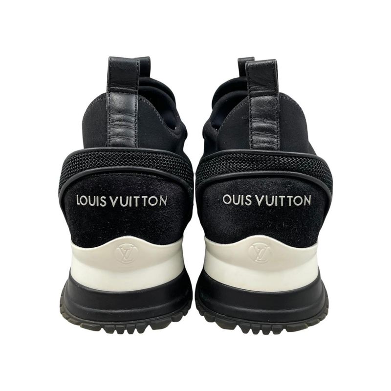 Louis Vuitton Sneakers Run Away 36.5 LV Circle Logo Suede Mesh Black